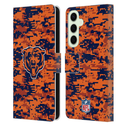 NFL Chicago Bears Graphics Digital Camouflage Leather Book Wallet Case Cover For Samsung Galaxy S25+