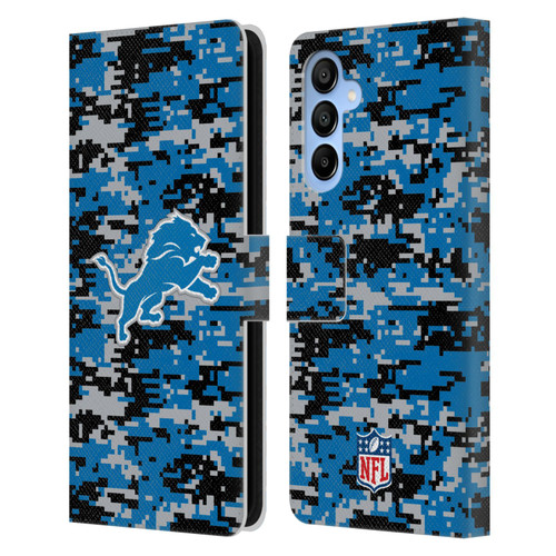 NFL Detroit Lions Graphics Digital Camouflage Leather Book Wallet Case Cover For Samsung Galaxy A16 5G