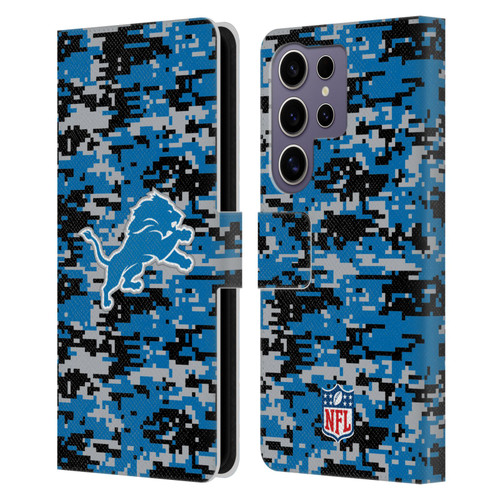 NFL Detroit Lions Graphics Digital Camouflage Leather Book Wallet Case Cover For Samsung Galaxy S25 Ultra NFL Detroit Lions Graphics Digital Camouflage Leather Book Wallet Case Cover For Samsung Galaxy S25 Ultra