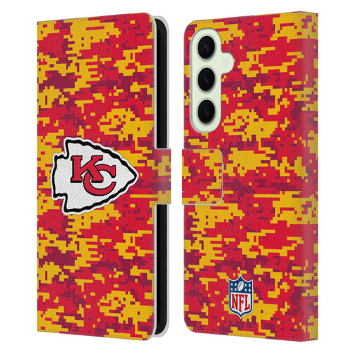 NFL Kansas City Chiefs Graphics Digital Camouflage Leather Book Wallet Case Cover For Samsung Galaxy S25+