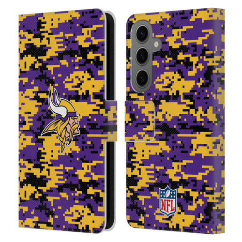 NFL Minnesota Vikings Graphics Digital Camouflage Leather Book Wallet Case Cover For Samsung Galaxy S25