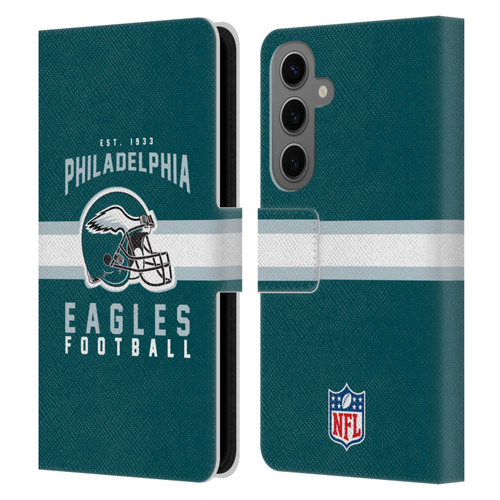 NFL Philadelphia Eagles Graphics Helmet Typography Leather Book Wallet Case Cover For Samsung Galaxy S25