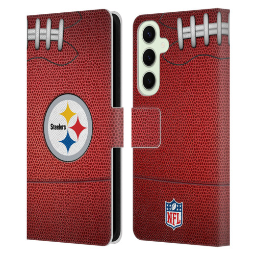 NFL Pittsburgh Steelers Graphics Football Leather Book Wallet Case Cover For Samsung Galaxy S25+