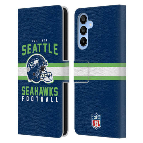 NFL Seattle Seahawks Graphics Helmet Typography Leather Book Wallet Case Cover For Samsung Galaxy A16 5G
