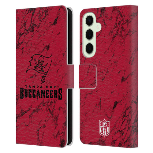 NFL Tampa Bay Buccaneers Graphics Coloured Marble Leather Book Wallet Case Cover For Samsung Galaxy S25+
