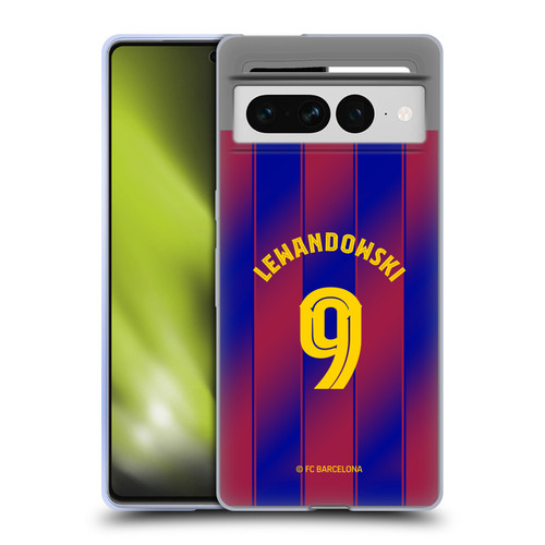 FC Barcelona 2025/26 Players Home Kit Robert Lewandowski Soft Gel Case for Google Pixel 7 Pro