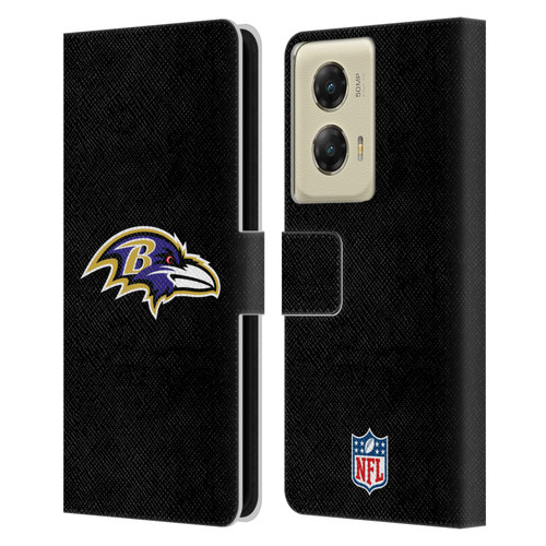 NFL Baltimore Ravens Logo Plain Leather Book Wallet Case Cover For Motorola Moto G Stylus 5G (2024)