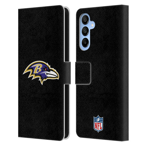 NFL Baltimore Ravens Logo Plain Leather Book Wallet Case Cover For Samsung Galaxy A16 5G