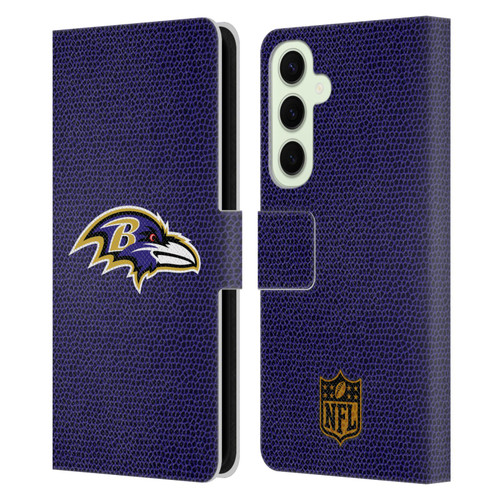 NFL Baltimore Ravens Logo Football Leather Book Wallet Case Cover For Samsung Galaxy S25+