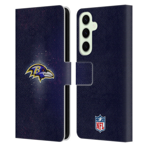 NFL Baltimore Ravens Artwork LED Leather Book Wallet Case Cover For Samsung Galaxy S25+