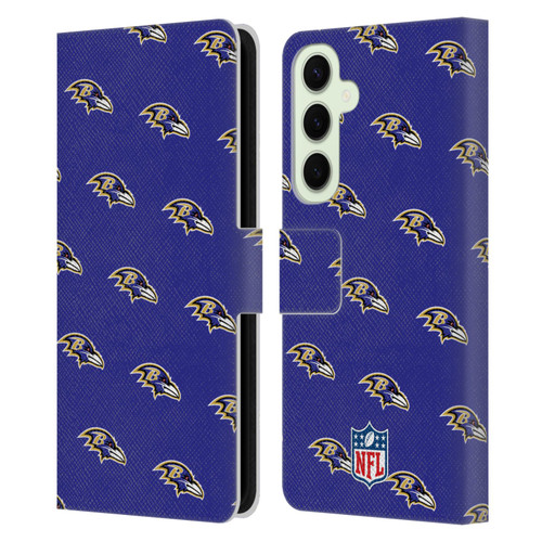NFL Baltimore Ravens Artwork Patterns Leather Book Wallet Case Cover For Samsung Galaxy S25+