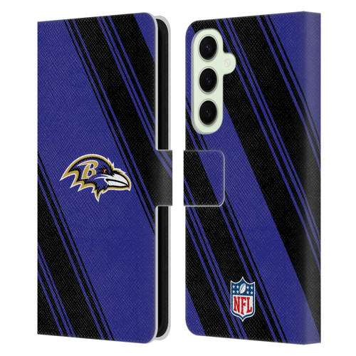 NFL Baltimore Ravens Artwork Stripes Leather Book Wallet Case Cover For Samsung Galaxy S25+