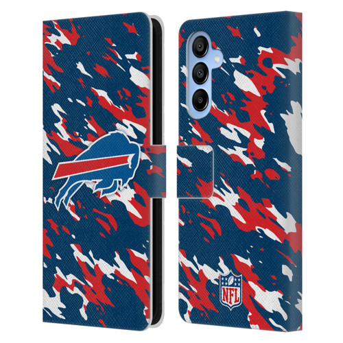 NFL Buffalo Bills Logo Camou Leather Book Wallet Case Cover For Samsung Galaxy A16 5G