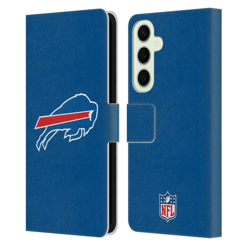 NFL Buffalo Bills Logo Plain Leather Book Wallet Case Cover For Samsung Galaxy S25+