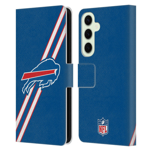 NFL Buffalo Bills Logo Stripes Leather Book Wallet Case Cover For Samsung Galaxy S25+