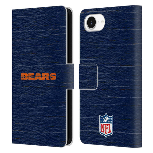 NFL Chicago Bears Logo Distressed Look Leather Book Wallet Case Cover For Apple iPhone 16e / Apple iPhone 17e