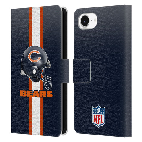 NFL Chicago Bears Logo Helmet Leather Book Wallet Case Cover For Apple iPhone 16e / Apple iPhone 17e