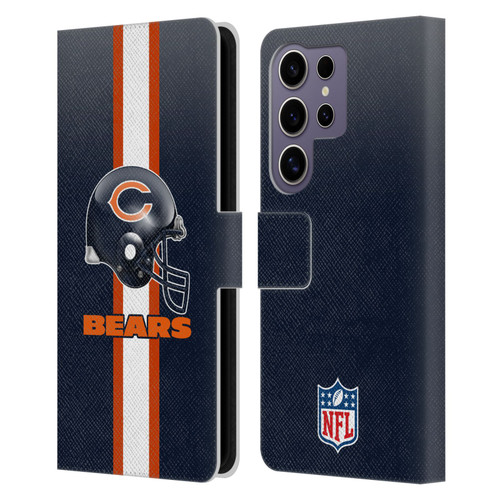 NFL Chicago Bears Logo Helmet Leather Book Wallet Case Cover For Samsung Galaxy S25 Ultra
