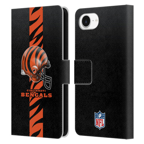NFL Cincinnati Bengals Logo Helmet Leather Book Wallet Case Cover For Apple iPhone 16e