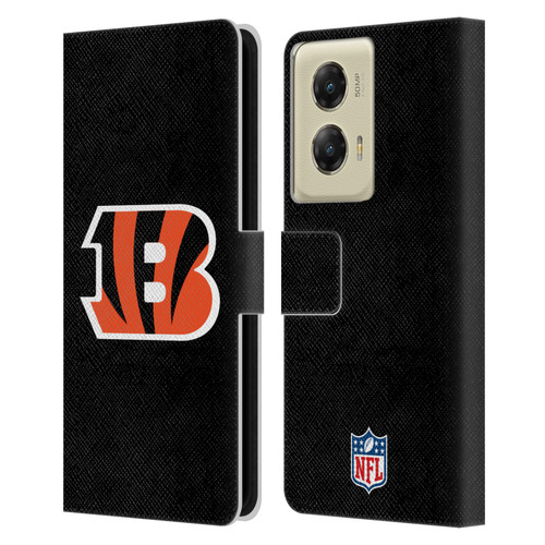NFL Cincinnati Bengals Logo Plain Leather Book Wallet Case Cover For Motorola Moto G Stylus 5G (2024)