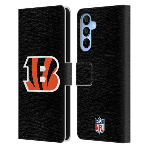 NFL Cincinnati Bengals Logo Plain Leather Book Wallet Case Cover For Samsung Galaxy A16 5G
