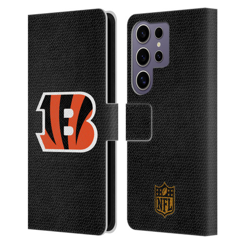 NFL Cincinnati Bengals Logo Football Leather Book Wallet Case Cover For Samsung Galaxy S25 Ultra