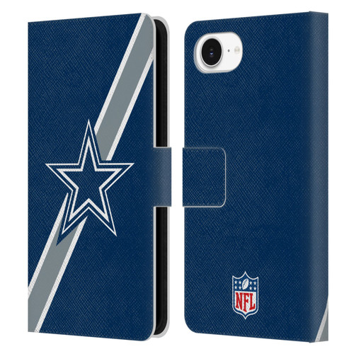 NFL Dallas Cowboys Logo Stripes Leather Book Wallet Case Cover For Apple iPhone 16e
