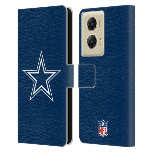 NFL Dallas Cowboys Logo Plain Leather Book Wallet Case Cover For Motorola Moto G Stylus 5G (2024)