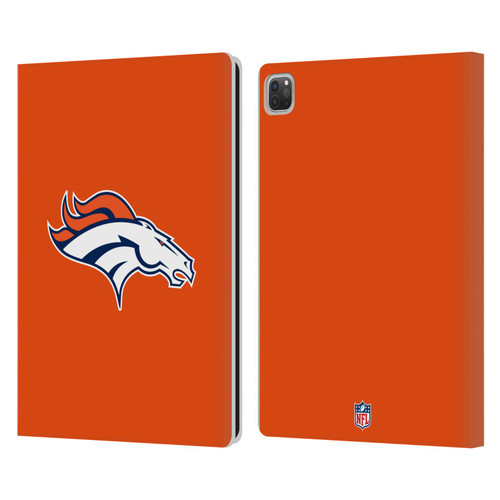 NFL Denver Broncos Logo Plain Leather Book Wallet Case Cover For Apple iPad Pro 12.9 2020/2021/2022 NFL Denver Broncos Logo Plain Leather Book Wallet Case Cover For Apple iPad Pro 12.9 2020/2021/2022