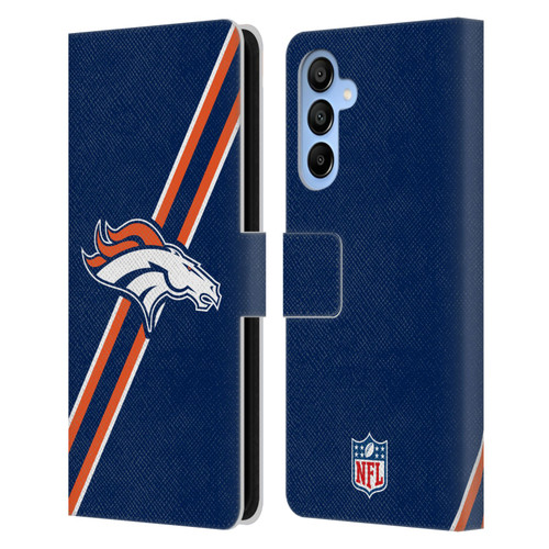 NFL Denver Broncos Logo Stripes Leather Book Wallet Case Cover For Samsung Galaxy A16 5G