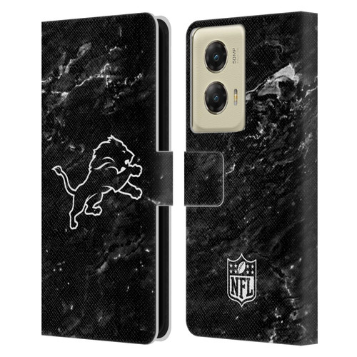 NFL Detroit Lions Artwork Marble Leather Book Wallet Case Cover For Motorola Moto G Stylus 5G (2024)