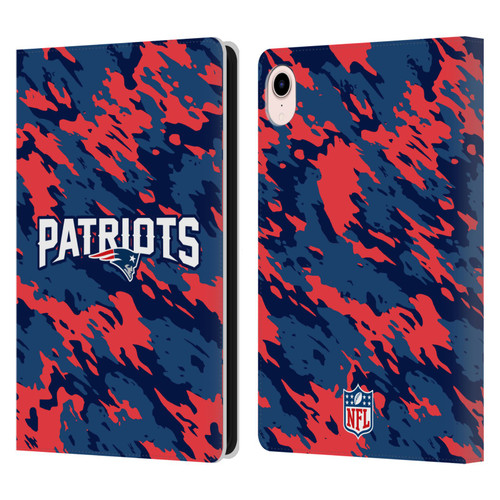 NFL New England Patriots Logo Camou Leather Book Wallet Case Cover For Apple iPad mini (2021/2024)