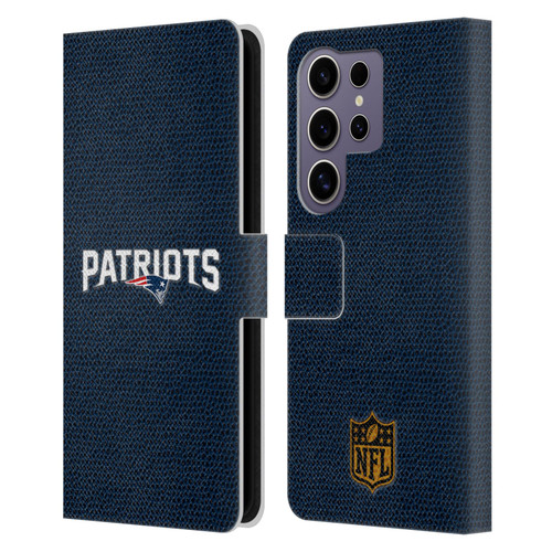 NFL New England Patriots Logo Football Leather Book Wallet Case Cover For Samsung Galaxy S25 Ultra
