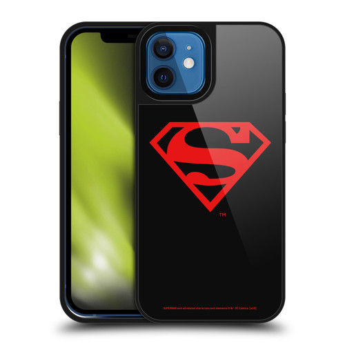 Superman DC Comics Logos Black And Red Gel Armour Case For Apple iPhone 12 / iPhone 12 Pro