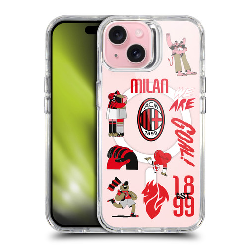 AC Milan Logo Icon Icons SHOCKPROOF BUMPER CASE COMPATIBLE WITH Apple iPhone 15 & MAGSAFE