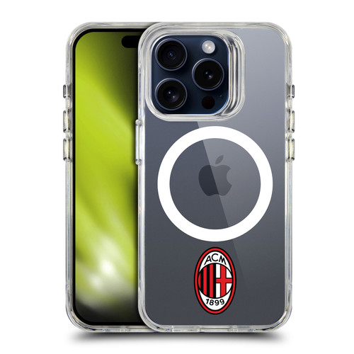 AC Milan Logo Icon Crest Minimalist SHOCKPROOF BUMPER CASE COMPATIBLE WITH Apple iPhone 15 Pro & MAGSAFE