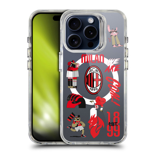 AC Milan Logo Icon Icons SHOCKPROOF BUMPER CASE COMPATIBLE WITH Apple iPhone 15 Pro & MAGSAFE