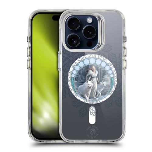 Anne Stokes Mixed Fantasy Art Wolf Winter Guardian SHOCKPROOF BUMPER CASE COMPATIBLE WITH Apple iPhone 15 Pro & MAGSAFE