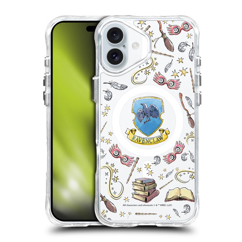 Harry Potter Magical Icons Ravenclaw Pattern SHOCKPROOF BUMPER CASE COMPATIBLE WITH Apple iPhone 16 Plus & MAGSAFE