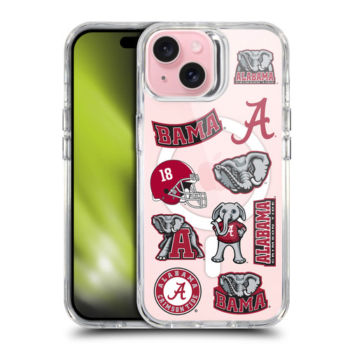 University Of Alabama UA The University Of Alabama Icons SHOCKPROOF BUMPER CASE COMPATIBLE WITH Apple iPhone 15 & MAGSAFE