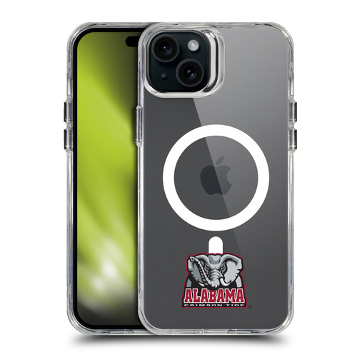 University Of Alabama UA The University Of Alabama Big Al Minimalist SHOCKPROOF BUMPER CASE COMPATIBLE WITH Apple iPhone 15 Plus & MAGSAFE