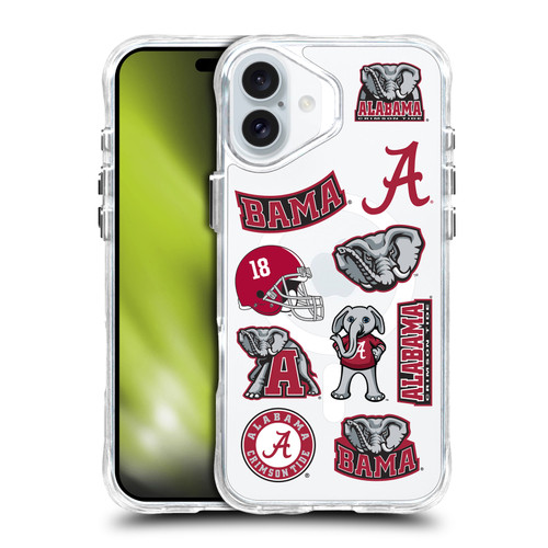University Of Alabama UA The University Of Alabama Icons SHOCKPROOF BUMPER CASE COMPATIBLE WITH  & MAGSAFE Apple iPhone 16 Plus