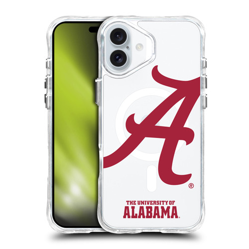 University Of Alabama UA The University Of Alabama Logo Oversized SHOCKPROOF BUMPER CASE COMPATIBLE WITH  & MAGSAFE Apple iPhone 16 Plus