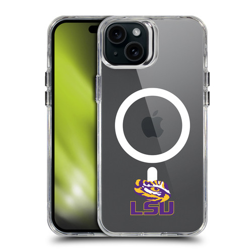 Louisiana State University LSU Louisiana State University LSU Eye of The Tiger Minimalist SHOCKPROOF BUMPER CASE COMPATIBLE WITH Apple iPhone 15 Plus & MAGSAFE