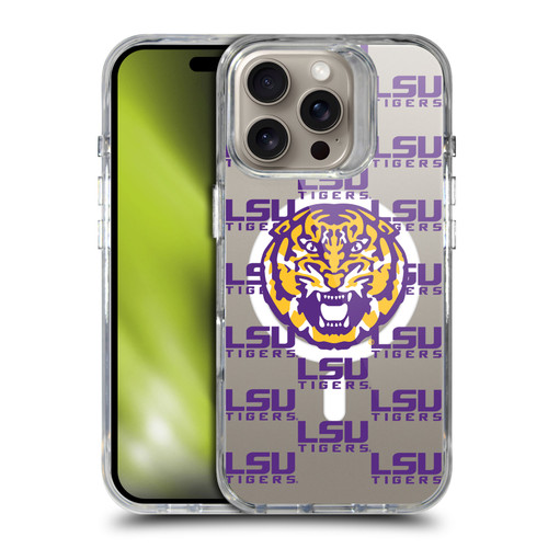 Louisiana State University LSU Louisiana State University LSU Logo Pattern SHOCKPROOF BUMPER CASE COMPATIBLE WITH  & MAGSAFE Apple iPhone 16 Pro