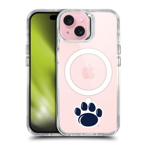 Pennsylvania State University PSU The Pennsylvania State University Paw Mark Minimalist SHOCKPROOF BUMPER CASE COMPATIBLE WITH Apple iPhone 15 & MAGSAFE