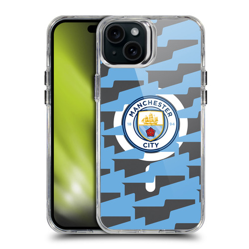 Manchester City Man City FC Logo Icon Patterns SHOCKPROOF BUMPER CASE COMPATIBLE WITH  & MAGSAFE Apple iPhone 15 Plus