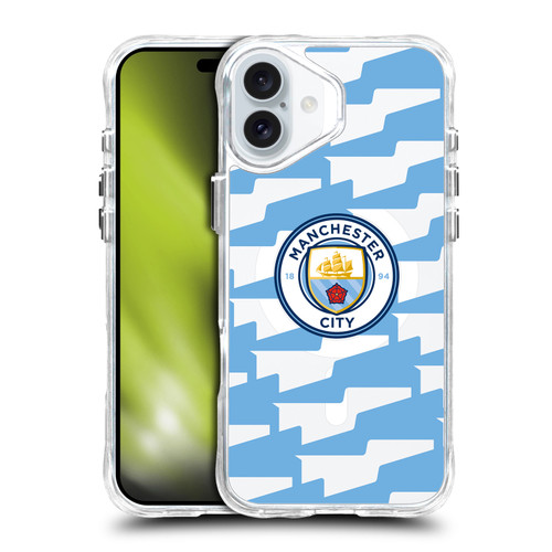 Manchester City Man City FC Logo Icon Patterns SHOCKPROOF BUMPER CASE COMPATIBLE WITH Apple iPhone 16 Plus & MAGSAFE