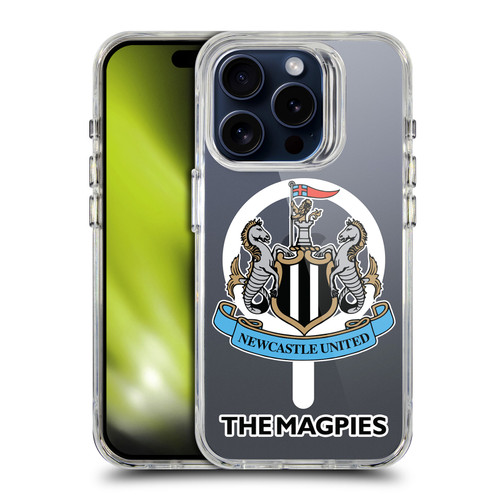Newcastle United Football Club Logo Icon The Magpies Oversized SHOCKPROOF BUMPER CASE COMPATIBLE WITH Apple iPhone 15 Pro & MAGSAFE