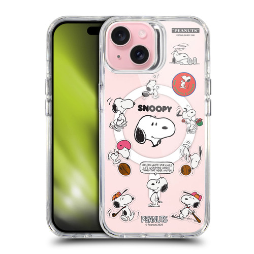 Peanuts Snoopy & Friends Fun Moments SHOCKPROOF BUMPER CASE COMPATIBLE WITH Apple iPhone 15 & MAGSAFE